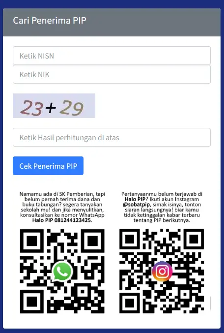 Cari Penerima PIP