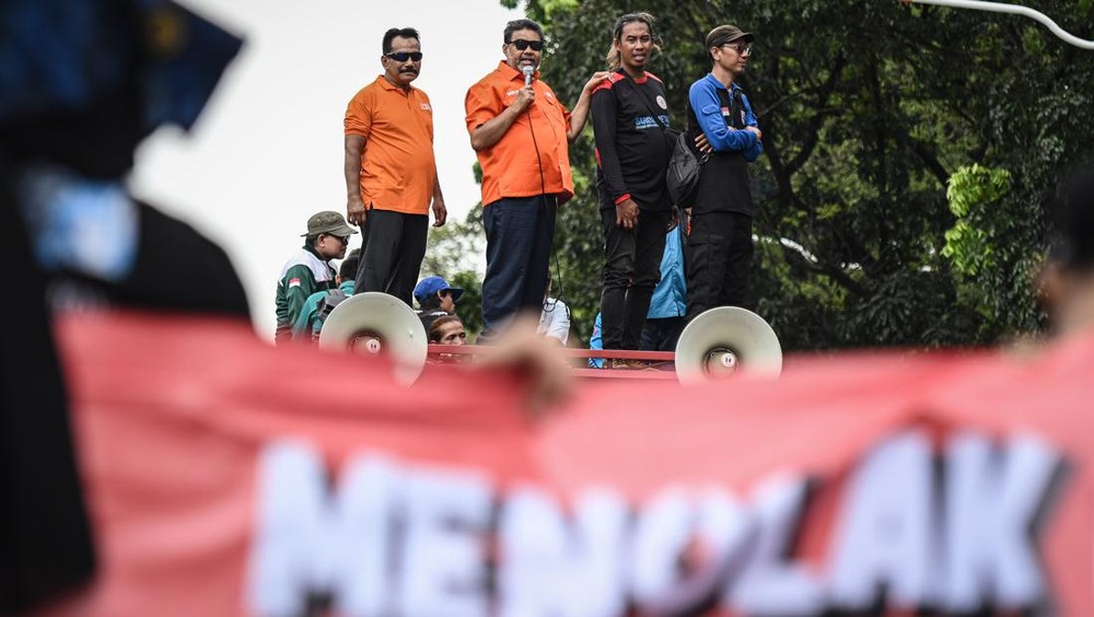 Jakarta Pusat Memanas Ribuan Buruh Turun Jalan